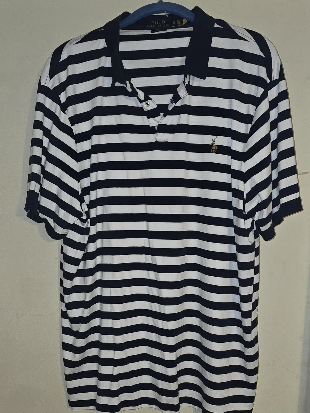 Polo by Ralph Lauren Men’s Navy & White Striped Polo Shirt